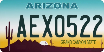 AZ license plate AEX0522