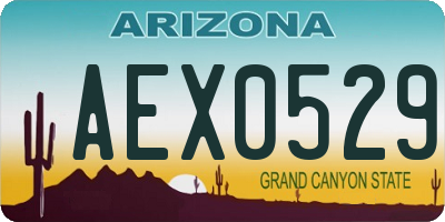 AZ license plate AEX0529