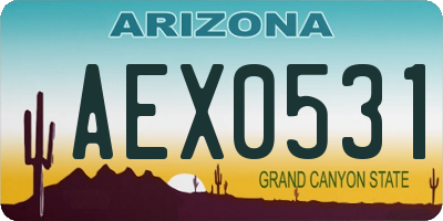 AZ license plate AEX0531