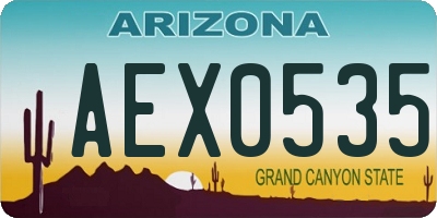 AZ license plate AEX0535