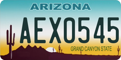 AZ license plate AEX0545