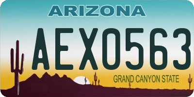 AZ license plate AEX0563