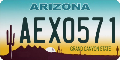 AZ license plate AEX0571