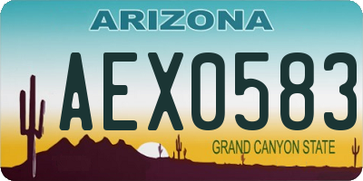 AZ license plate AEX0583