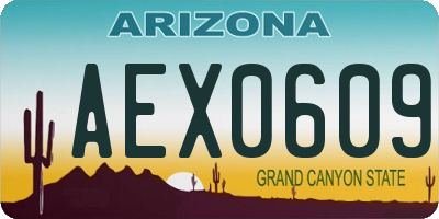 AZ license plate AEX0609