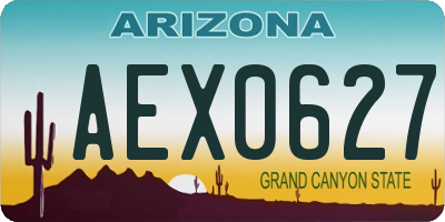 AZ license plate AEX0627