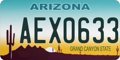 AZ license plate AEX0633