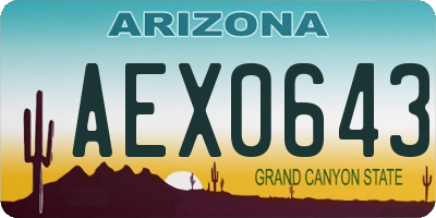 AZ license plate AEX0643
