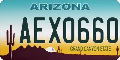 AZ license plate AEX0660