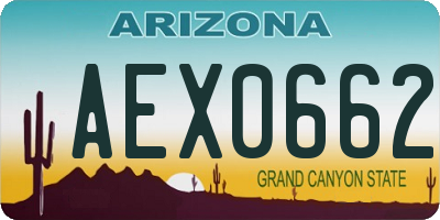 AZ license plate AEX0662