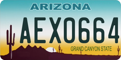AZ license plate AEX0664