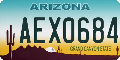 AZ license plate AEX0684