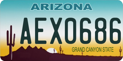 AZ license plate AEX0686