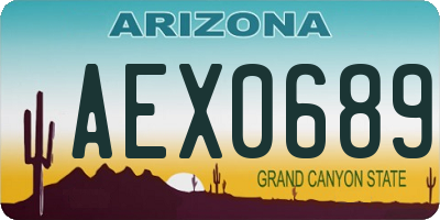 AZ license plate AEX0689