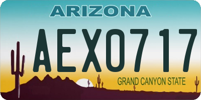 AZ license plate AEX0717