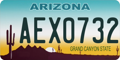 AZ license plate AEX0732