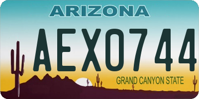 AZ license plate AEX0744