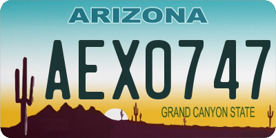 AZ license plate AEX0747