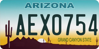 AZ license plate AEX0754