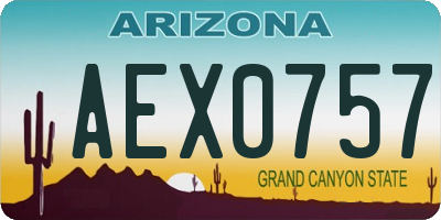 AZ license plate AEX0757
