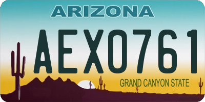 AZ license plate AEX0761