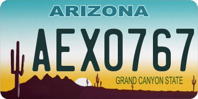 AZ license plate AEX0767