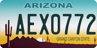 AZ license plate AEX0772