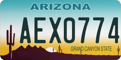AZ license plate AEX0774