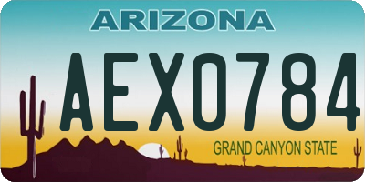 AZ license plate AEX0784