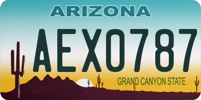 AZ license plate AEX0787