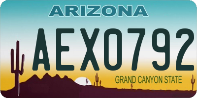 AZ license plate AEX0792