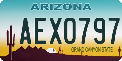 AZ license plate AEX0797