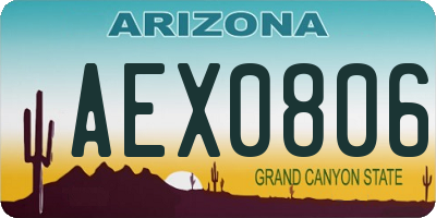 AZ license plate AEX0806