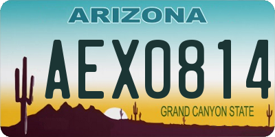 AZ license plate AEX0814