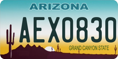 AZ license plate AEX0830