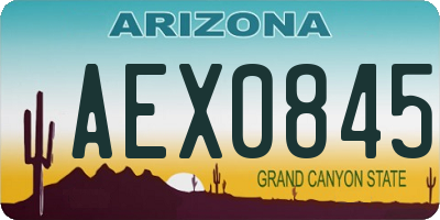 AZ license plate AEX0845