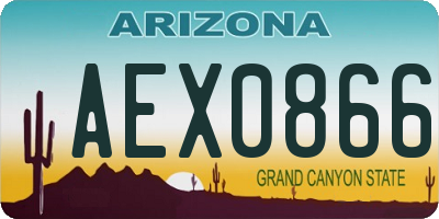 AZ license plate AEX0866