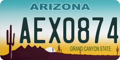 AZ license plate AEX0874