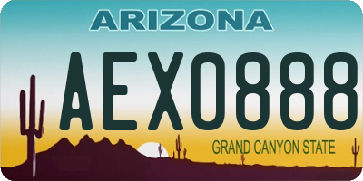 AZ license plate AEX0888