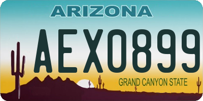 AZ license plate AEX0899