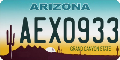 AZ license plate AEX0933