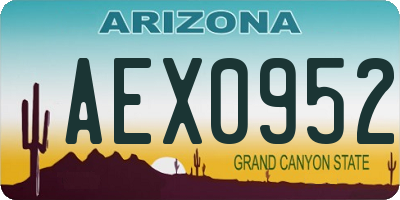 AZ license plate AEX0952