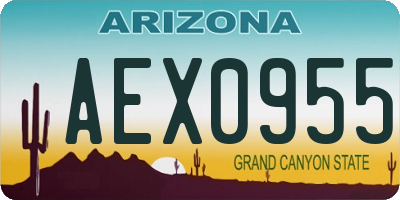 AZ license plate AEX0955