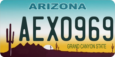 AZ license plate AEX0969