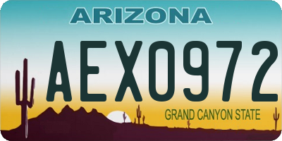 AZ license plate AEX0972