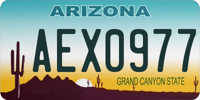 AZ license plate AEX0977