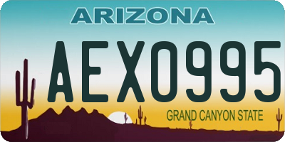 AZ license plate AEX0995
