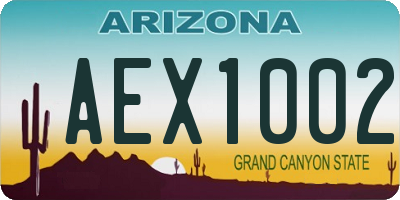 AZ license plate AEX1002