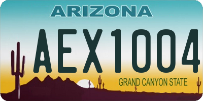 AZ license plate AEX1004