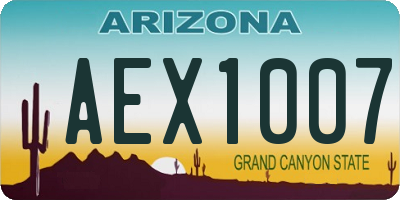 AZ license plate AEX1007